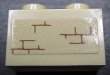 Part 3004pb241R - Brick 1 x 2 with Bricks Pattern Model Right Side (Sticker) - Set 71043 - De BrickPlaats
