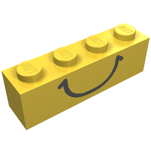 Part 3010p01 - Brick 1 x 4 with Smile Pattern - De BrickPlaats