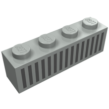 Part 3010p04 - Brick 1 x 4 with Black Grille with 15 Vertical Lines Pattern - De BrickPlaats