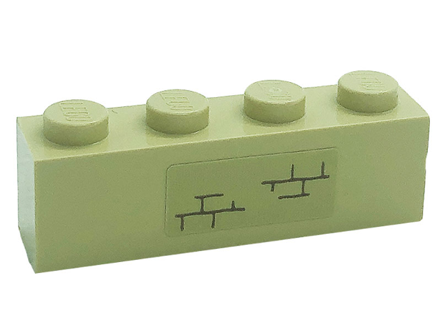 Part 3010pb319 - Brick 1 x 4 with Bricks Pattern (Sticker) - Set 71043 - De BrickPlaats