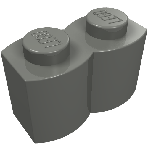 Part 30136 - Brick, Modified 1 x 2 with Log Profile - De BrickPlaats