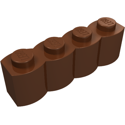 Part 30137 - Brick, Modified 1 x 4 with Log Profile - De BrickPlaats