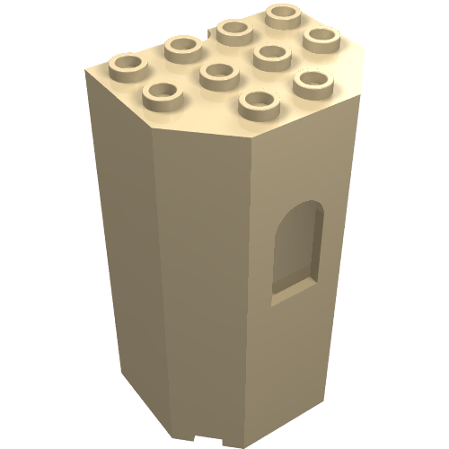 Part 30246 - Panel 3 x 4 x 6 Turret Wall with Window - De BrickPlaats