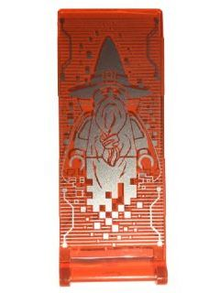 Part 30292pb025 - Flag 7 x 3 with Bar Handle with Merlok Hologram Pattern - De BrickPlaats