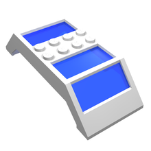 Part 30343c01 - Window 4 x 10 x 2 Roof Slope Double with Fixed Trans-Dark Blue Glass - De BrickPlaats