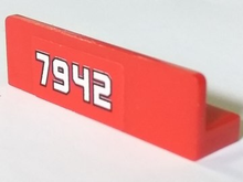 Part 30413pb017 - Panel 1 x 4 x 1 with White '7942' Pattern (Sticker) - Set 7942 - De BrickPlaats