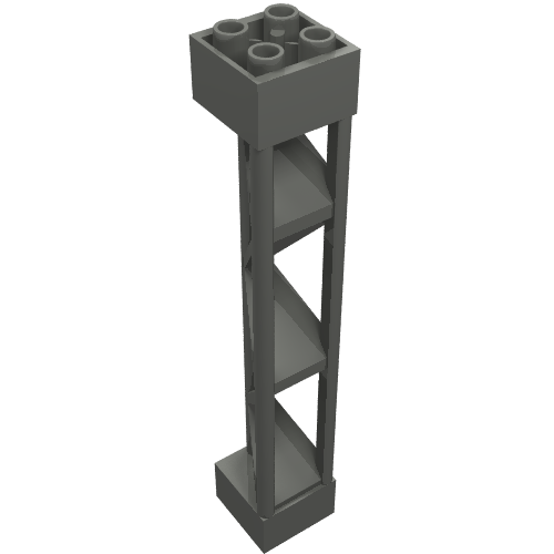 Part 30517 - Support 2 x 2 x 10 Girder Triangular Vertical - Type 1 - Solid Top, 3 Posts - De BrickPlaats