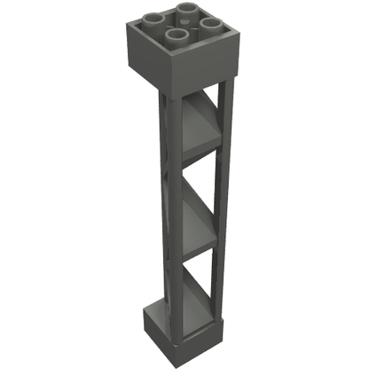 Part 30517 - Support 2 x 2 x 10 Girder Triangular Vertical - Type 1 - Solid Top, 3 Posts - De BrickPlaats