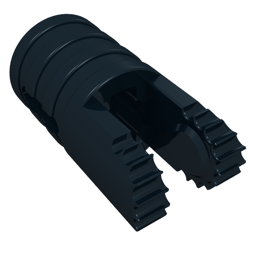 Part 30553 - Hinge Cylinder 1 x 2 Locking with 2 Fingers, 9 Teeth and Axle Hole on Ends with Slots - De BrickPlaats