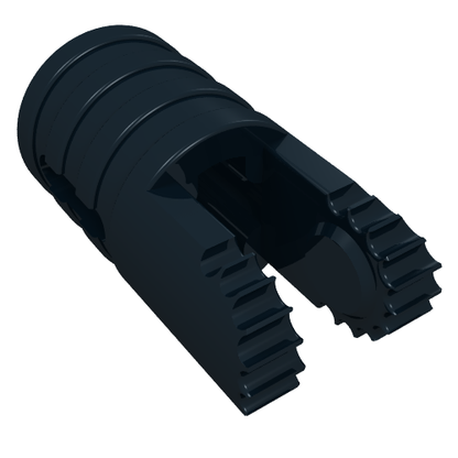 Part 30553 - Hinge Cylinder 1 x 2 Locking with 2 Fingers, 9 Teeth and Axle Hole on Ends with Slots - De BrickPlaats