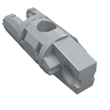 Part 30554b - Hinge Cylinder 1 x 3 Locking with 1 Finger and 2 Fingers on Ends, 9 Teeth, with Hole - De BrickPlaats