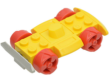 Part 30558c07 - Vehicle, Base 4 x 6 Racer Base with Red Wheels and Light Gray Bumper - De BrickPlaats