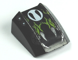 Part 30602pb029 - Slope, Curved 2 x 2 Lip with Snake Fangs Pattern (Snake) - De BrickPlaats