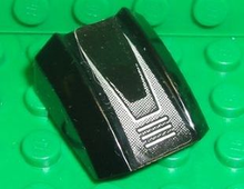 Part 30602pb056 - Slope, Curved 2 x 2 Lip with Silver Grille Pattern (Sticker) - Set 8656 - De BrickPlaats