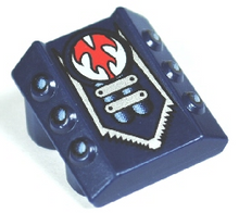 Part 30603pb17 - Brick, Modified 2 x 2 No Studs, Sloped with 6 Side Pistons Raised and Rip Pattern - De BrickPlaats