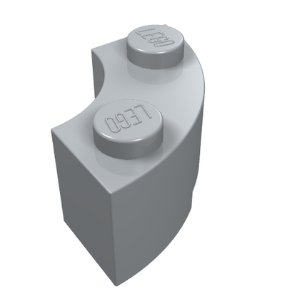 Part 3063 - Brick, Round Corner 2 x 2 Macaroni with Stud Notch - De BrickPlaats