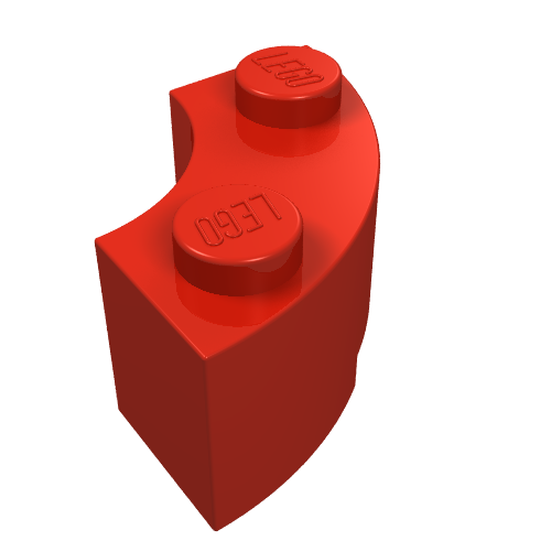 Part 3063 - Brick, Round Corner 2 x 2 Macaroni with Stud Notch - De BrickPlaats