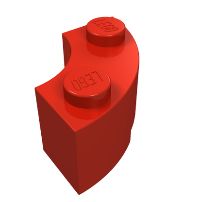 Part 3063 - Brick, Round Corner 2 x 2 Macaroni with Stud Notch - De BrickPlaats