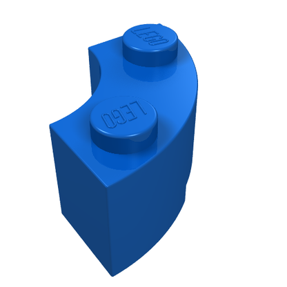 Part 3063 - Brick, Round Corner 2 x 2 Macaroni with Stud Notch - De BrickPlaats