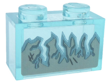 Part 3065pb20 - Brick 1 x 2 without Bottom Tube with Light Bluish Gray Worn Metal Surface and Metallic Light Blue Crystals Pattern (Sticker) - Set 76169 - De BrickPlaats