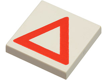 Part 3068p06 - Tile 2 x 2 with Red Warning Triangle Pattern - De BrickPlaats