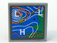 Part 3068pb0166 - Tile 2 x 2 with Weather Map Pattern (Sticker) - Set 7739 - De BrickPlaats