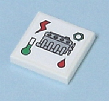 Part 3068pb0189 - Tile 2 x 2 with Engine and Service Indicators Pattern (Sticker) - Set 7642 - De BrickPlaats
