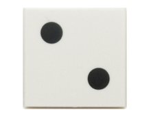 Part 3068pb0192 - Tile 2 x 2 with 2 Black Dots Pattern - De BrickPlaats