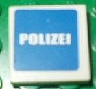 Part 3068pb0389 - Tile 2 x 2 with White 'POLIZEI' on Blue Background Pattern (Sticker) - Set 7236-2 - De BrickPlaats