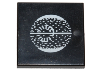 Part 3068pb0947 - Tile 2 x 2 with White Death Star Schematic Pattern - De BrickPlaats