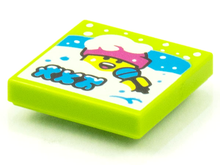 Part 3068pb1537 - Tile 2 x 2 with BeatBit Album Cover - Singer in Deep Snow Pattern - De BrickPlaats