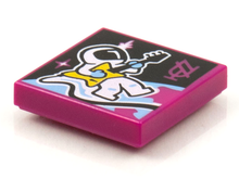 Part 3068pb1584 - Tile 2 x 2 with BeatBit Album Cover - Astronaut Playing Guitar Pattern - De BrickPlaats