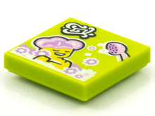 Part 3068pb1585 - Tile 2 x 2 with BeatBit Album Cover - Woman in Bubble Bath with Shower Head Pattern - De BrickPlaats