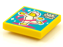 Part 3068pb1604 - Tile 2 x 2 with BeatBit Album Cover - Ballet Dancer with Magenta Streamer Pattern - De BrickPlaats