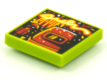 Part 3068pb1616 - Tile 2 x 2 with BeatBit Album Cover - Red Welding Mask and Microphone Pattern - De BrickPlaats