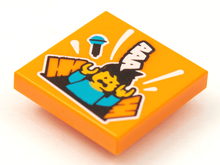 Part 3068pb1637 - Tile 2 x 2 with BeatBit Album Cover - Singer Falling in Trap Door Pattern - De BrickPlaats