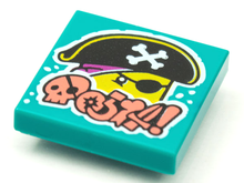 Part 3068pb1639 - Tile 2 x 2 with BeatBit Album Cover - Pirate Head Pattern - De BrickPlaats