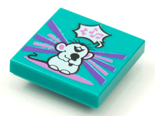Part 3068pb1640 - Tile 2 x 2 with BeatBit Album Cover - Singing Mouse Pattern - De BrickPlaats