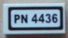 Part 3069pb0223 - Tile 1 x 2 with 'PN 4436' Pattern (Sticker) - Set 4436 - De BrickPlaats