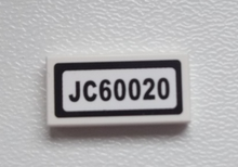Part 3069pb0286 - Tile 1 x 2 with 'JC60020' Pattern (Sticker) - Set 60020 - De BrickPlaats