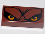 Part 3069pb0294 - Tile 1 x 2 with Bright Light Orange Eyes, Furrowed Brow Pattern - De BrickPlaats