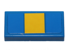 Part 3069pb0411 - Tile 1 x 2 with Yellow Stripe Pattern (Sticker) - Set 40192 - De BrickPlaats