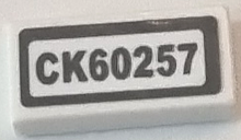 Part 3069pb1059 - Tile 1 x 2 with 'CK60257' Pattern (Sticker) - Set 60257 - De BrickPlaats