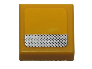 Part 3070pb087 - Tile 1 x 1 with Silver Stripe with Black Dots Pattern (Sticker) - Set 40193 - De BrickPlaats