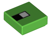 Part 3070pb129 - Tile 1 x 1 with White Square on Black Rectangle Pattern (Minecraft Turtle Pixelated Eye) - De BrickPlaats