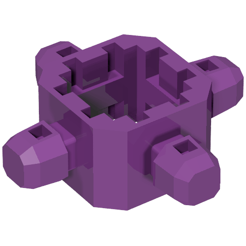 Part 32211 - Znap Connector 3 x 3 - 4 way B (Beam) - De BrickPlaats