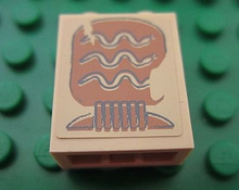 Part 3245cpb005 - Brick 1 x 2 x 2 with Inside Stud Holder with Hieroglyphs, 3 Snakes on Minifigure Head Pattern (Sticker) - Set 7325 - De BrickPlaats