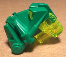 Part 32553c02 - Bionicle Head Connector Block 3 x 4 x 1 2/3 with Trans-Neon Green Eye / Brain Stalk (32553 / 32554) - De BrickPlaats