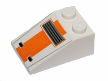 Part 3298pb050 - Slope 33 3 x 2 with SW Snowspeeder Front with Vent and Orange Stripe Pattern - De BrickPlaats