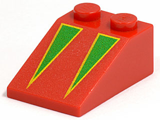 Part 3298px4 - Slope 33 3 x 2 with Green Triangles with Yellow Borders Pattern - De BrickPlaats